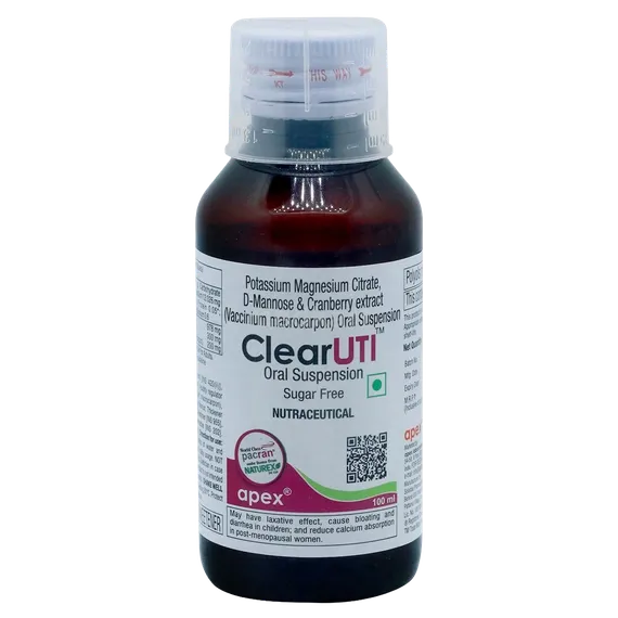 clear uti sugar free oral suspension 100 ml